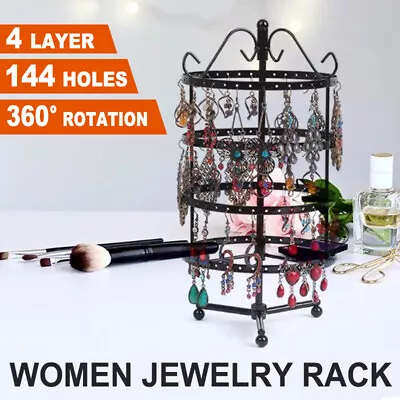 VIVVA 144Holes Jewelry Earring Necklace Holder Organiser Rack Stand Hanger Stand • $16.95