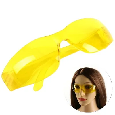 £6.32 • Buy WRAP AROUND SAFETY GLASSES Yellow Amber Lens UV Scratch Resistant PPE Goggles