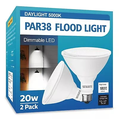 PAR38 LED Outdoor Flood Light Bulbs 2 Pack Dimmable 20W(200W Equivalent E26 Base • $23.49