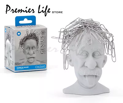 Genius Paper Clip Holder - Albert Einstein - Bald Headed Magnetic  • £9.90