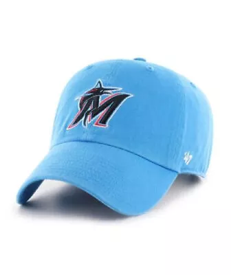 2024 Miami Marlins Glacier Blue 47 Clean Up Adjustable Strapback Dad Cap • $29.99