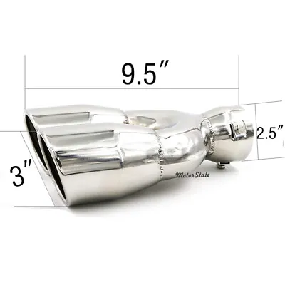 2.5  / 2*3.0  / 9.5  Inlet/Outlet/Length Double Exhaust Tip Twins Outlet Muffler • $27.90