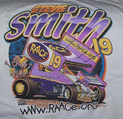 Vintage XL Steve & Stevie Smith Signed Sprint Car T Shirt Father & Son #19 • $44.99