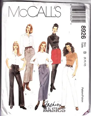 McCalls Sewing Pattern 8926 Skirts Trousers Jeans Bootcut 8-12 Vintage 1990s • £8.99