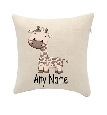 £5.99 • Buy Cute Giraffe Cushion Personalise Any Name (cover Only) 20cmx20cm