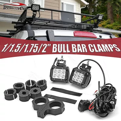 18W LED Light Pods Mount Kit For Roof Bull Bar Horizontal 1/1.5/1.75/2  Clamps • $102.53