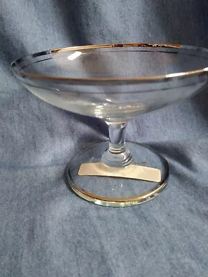 Beautiful Antique Vintage Clear Glass With Silver Band Accent Footed Candy Dish • $7