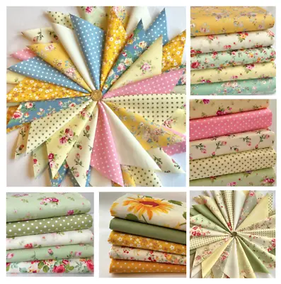 £9.99 • Buy  Squares 4   Or 5   Or 10 Inch, Fat Qaurters 100% Cotton Sewing Fabric Patchwork