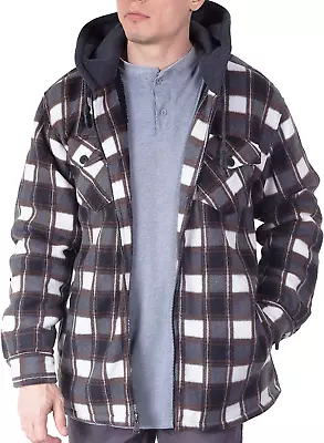 Visive Lined Flannel Sherpa Jacket For Men Thick Fleece Heavy Zip Up Hoodies Big • $89.56