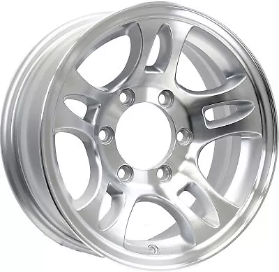 2-Pack Aluminum Trailer Wheels 15X6 15 X 6 6 Lug 5.5 Center T03 Silver Rim • $211.97