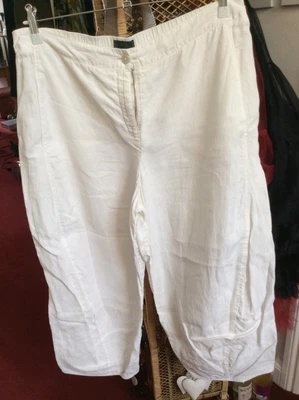 £35 • Buy White Oska Linen Trousers, Size 4