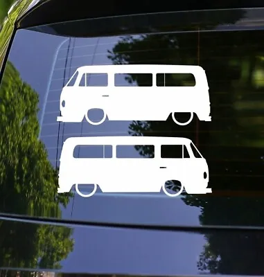 2x Lowered Classic Car Decal Stickers For VW T2 Bay Window Transporter Camper • $8.99