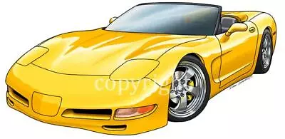 Muscle Car C5 Replica Cartoon T-Shirt  #0613 Vette Automotive Art • $18.95