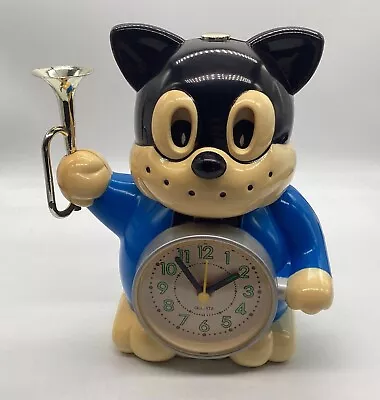 Vintage Rhythm Speak Up Cat Musical Alarm Clock With Trumpet Working • $99.46