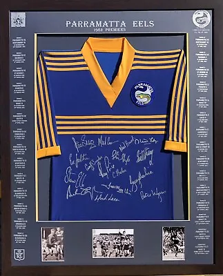 $550 • Buy Blazed In Glory - Parramatta Eels 1982 Premiers - NRL Signed & Framed Jersey