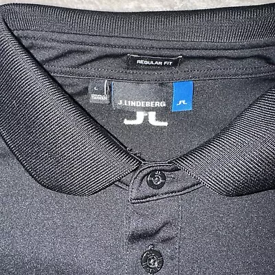 J Lindeberg L Large Mens Polo Shirt Black Golf • $21.97