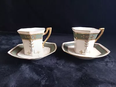 Antique T&V Limoges Tressemanes & Vogt Depose Art Deco Hand-Painted Tea For Two • $229.99