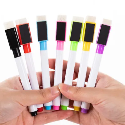 8X Non Toxic Magnetic White Board Marker Pens Drawing Pen For School Office Home • £2.87