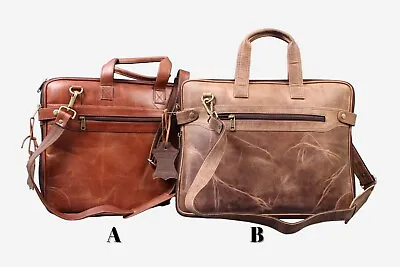 Genuine Leather Laptop Bag Cross Body Messenger Business Briefcase Handbag • $80