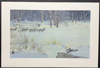 $299 • Buy Robert Bateman Limited Edition Signed Print  Wolves On The Trail” 1983