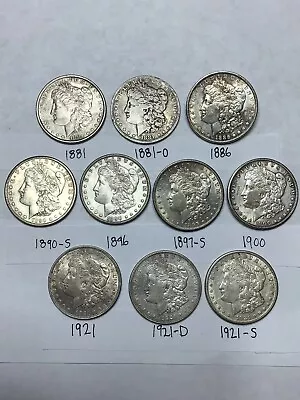 Lot Of 10 Silver Morgan Dollars From Grandpa’s Coin Collection No Duplicates • $247.50