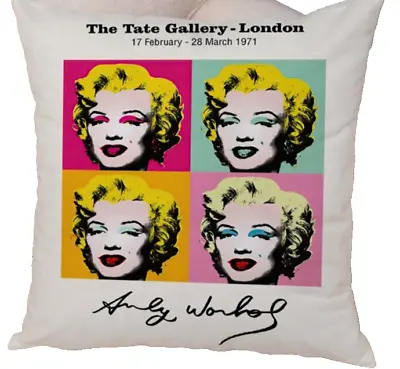 Andy Warhol Marilyn Monroe Throw Pillow 45x45 Cushion Cover HomeDecor Retro Gift • £11.99