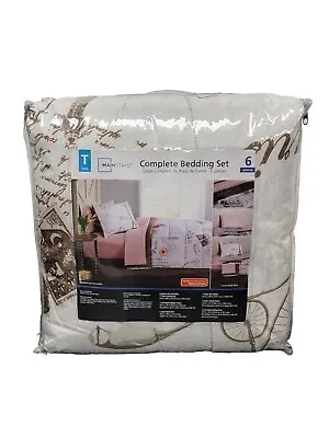 Mainstays Twin Size Paris 6pc. Bedding Set - Brand New  • $39.99