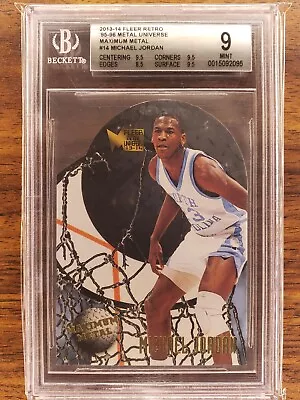 2013-14 Michael Jordan Maximum Metal Fleer Retro '95-'96 #14 Of 20 BGS 9 MINT MJ • $1000