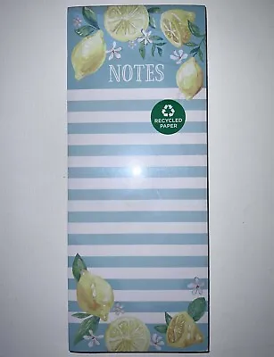 Clementine Magnetic Note Pad Striped Lemon Summer Pastel Blue Yellow White NWT • $13.49