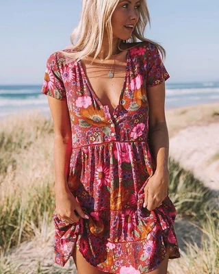 $120 • Buy Spell Desert Daisy Babydoll Mini Dress Size S