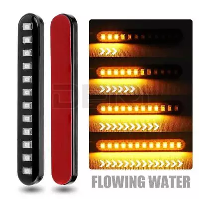 Motorcycle LED Strip Bar Turn Signal Light Sequential Flowing Amber Tail Light • $9.59