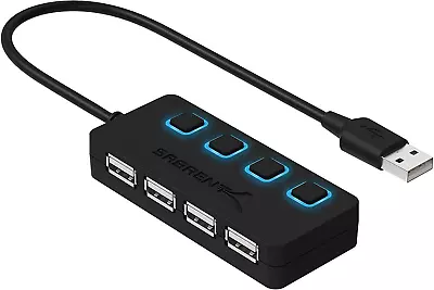 4-Port USB 2.0 Data Hub With Individual LED Lit Power Switches [Charging NOT Sup • $14.70