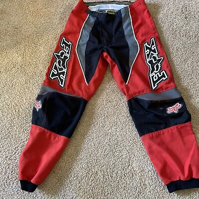 VINTAGE RED GREY BLACK FOX RACING MENS 180 MOTORCROSS PANTS SIZE 34 Unisex $6shi • $36