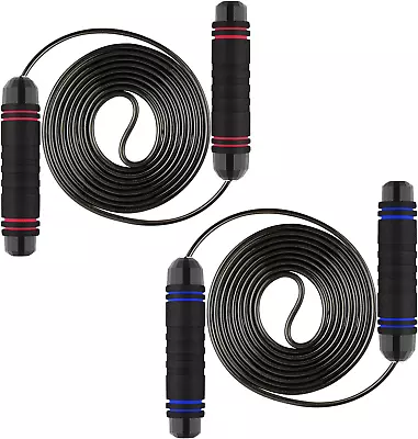 2 Pack Jump Rope With Ball Bearings Skipping Rope Rapid Speed Cable Tangle-Free  • $15.88