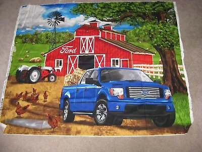 Ford Tractor/Barn/Truck Fabric Panel  35 X 44  Sykel Enterprises • $13.99