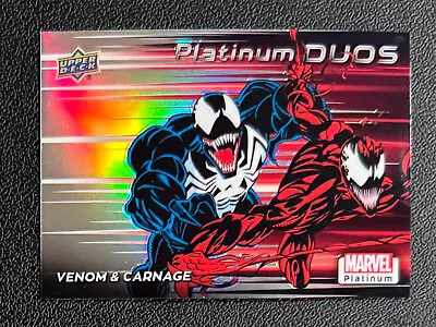 2023 Upper Deck Marvel PLATINUM DUOS VENOM & CARNAGE RAINBOW PARALLEL PD18 READ! • $1.99