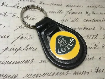 Lotus Enamel  Black Leather Key Ring Fob Elise Exige Evora Esprite • $7.41