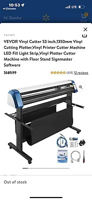 VEVOR 53in Vinyl Cutter Plotter Machine Sign Cutting Optical Eye Signmaster DIY • $279