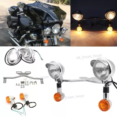 $67.78 • Buy Fog Passing Turn Signal Light Bar For  Yamaha V-Star Vstar 950 1100 1300 Classic