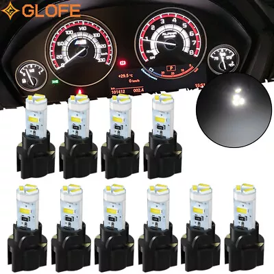 10X T5 74 37 White LED Instrument Panel Cluster Dash Gauge Light Bulbs + Socket • $10.98