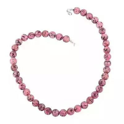 925 Sterling Silver Beaded Necklace Natural Rhodochrosite Size 18  Ct 250 Gifts • $17.81