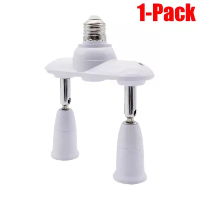 1-5Pcs E26 E27 To 2 E26 E27 Light Socket Extender Converter Lamp Base Adapter • $10.82