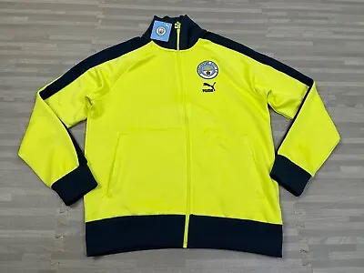 Puma Manchester City Football Club Track Jacket Mens M 769496 Fresh Yellow $90 • $49.98