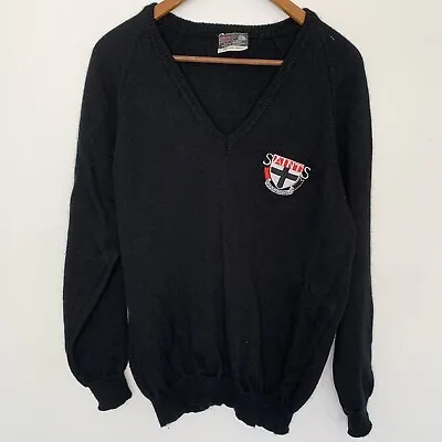 Vintage Saints St Kilda Sweater AFL Football Wool V-neck Pullover Knit 80s L/ XL • $79