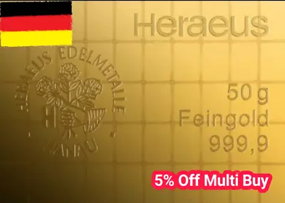 1 Gram Gold Bar - 999.9 Fine Bullion - Pure 24ct Gold Bar - Heraeus German Made • $179.89