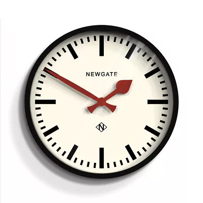 £37.50 • Buy Wall Clock Round Station Black Vintage Kitchen Home Office No Tick Newgate 30cm