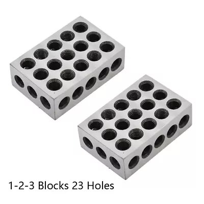 1 Pair Matched 1-2-3 Blocks 23 Holes .0002  Machinist 123 Jig Ultra Precision • $21.45