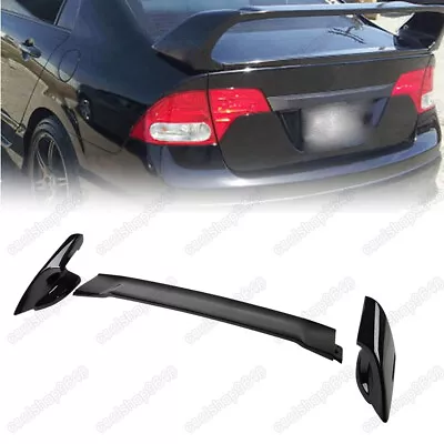 Trunk Wing Spoiler Fits Honda Civic 2DR Coupe 06-11 Glossy Black Mugen Style RR • $78.51