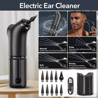 Electric Ear Irrigation Cleaner Ear Wax Removal Tools Kit For Ear Blockage Clean • £28.49