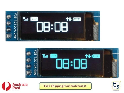 $11.95 • Buy 0.91 Inch 128 X 32 IIC I2c White Or Blue OLED LCD Display Module 3.3 / 5v